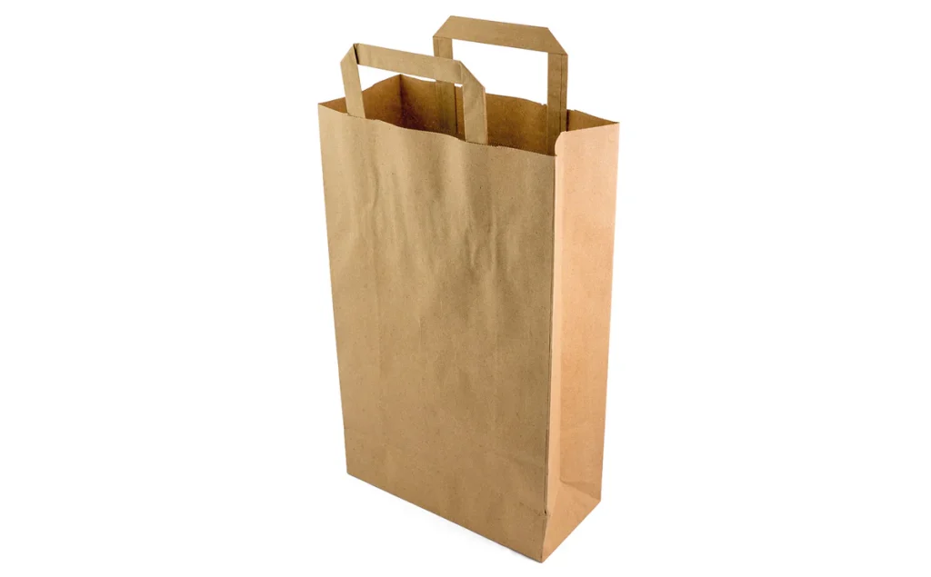 Große reißfeste Papier-Tragetaschen 32 x 17 + 42cm für Take-away und Lieferdienste