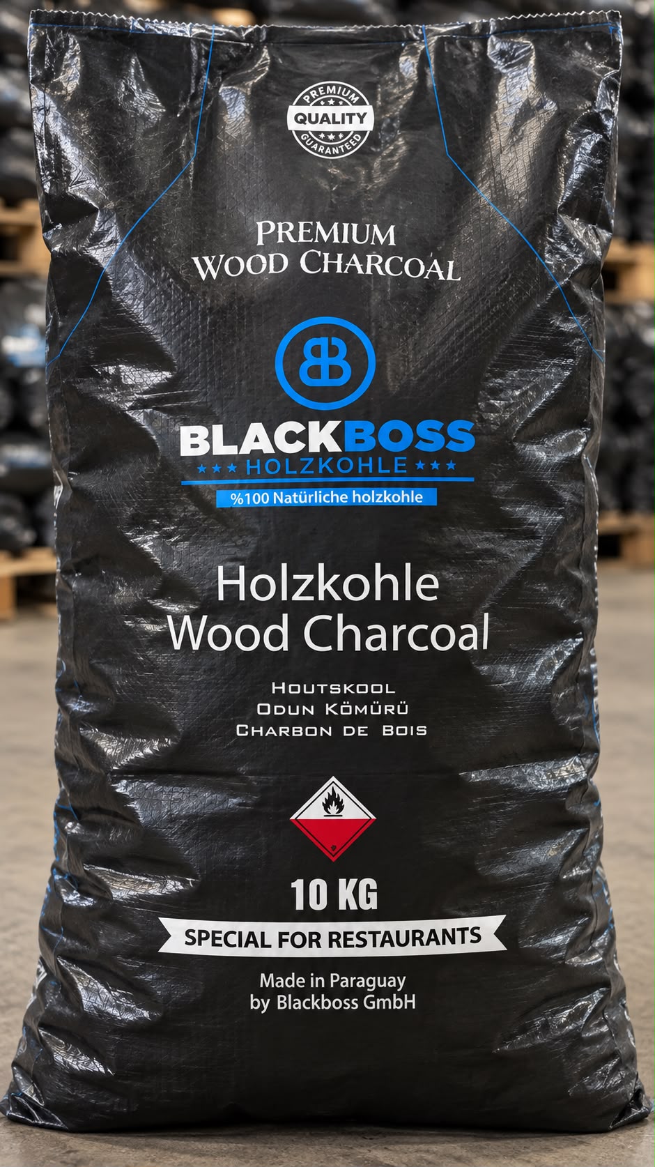 BLACKBOSS Premium Grillkohle – 10-kg-Sack
